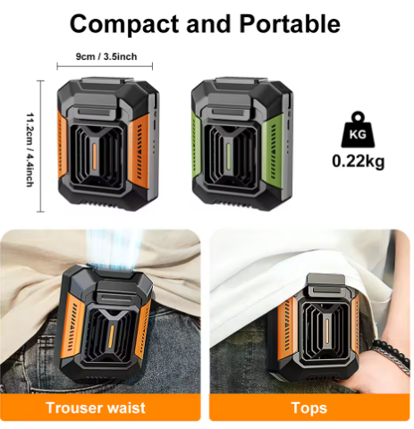2-in-1 Waist Clip Fan & Flashlight