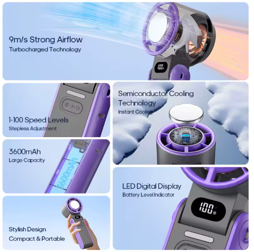 Handheld Fan with Ice-Cool Tech